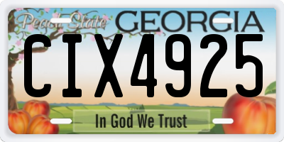 GA license plate CIX4925