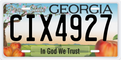 GA license plate CIX4927