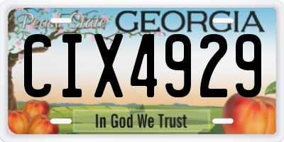 GA license plate CIX4929