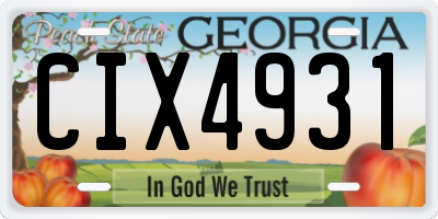GA license plate CIX4931