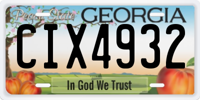 GA license plate CIX4932