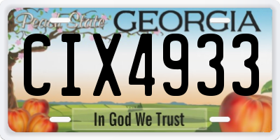 GA license plate CIX4933