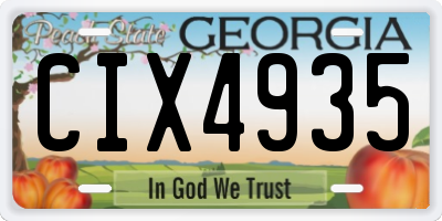 GA license plate CIX4935