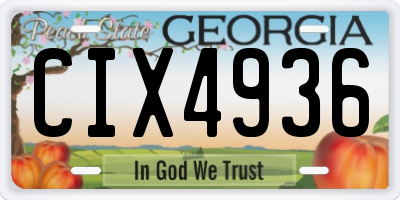 GA license plate CIX4936