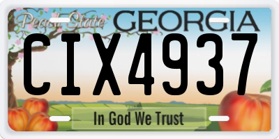 GA license plate CIX4937