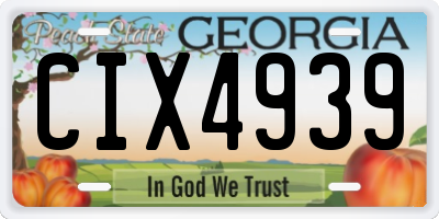 GA license plate CIX4939