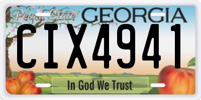 GA license plate CIX4941