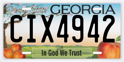 GA license plate CIX4942