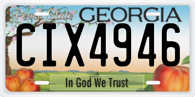 GA license plate CIX4946