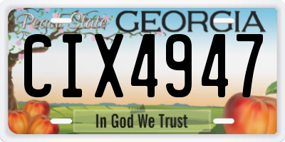 GA license plate CIX4947