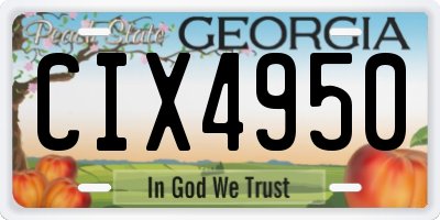 GA license plate CIX4950