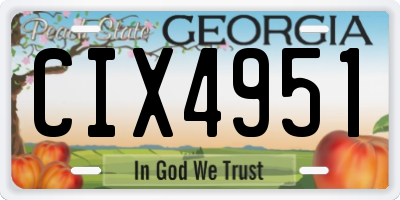 GA license plate CIX4951