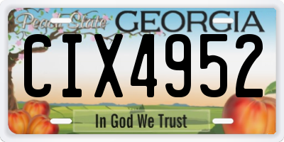 GA license plate CIX4952