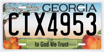GA license plate CIX4953