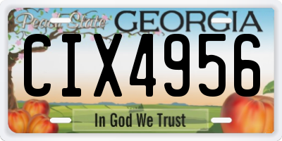 GA license plate CIX4956