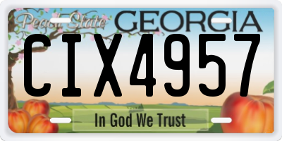 GA license plate CIX4957