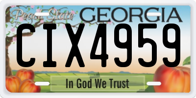 GA license plate CIX4959