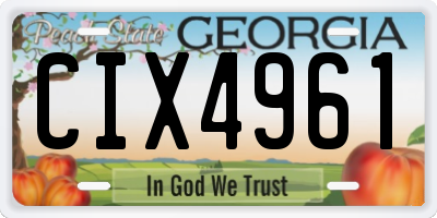GA license plate CIX4961