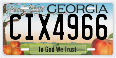 GA license plate CIX4966