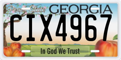 GA license plate CIX4967