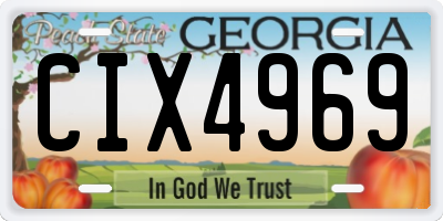 GA license plate CIX4969