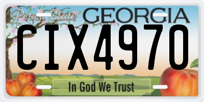 GA license plate CIX4970