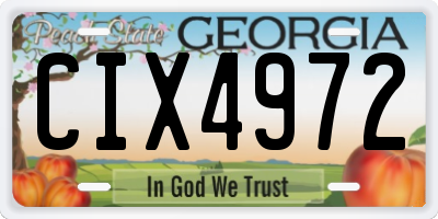 GA license plate CIX4972