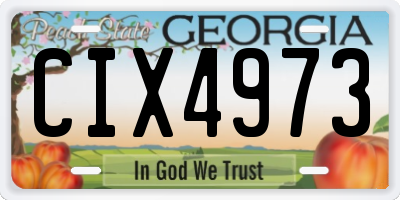 GA license plate CIX4973