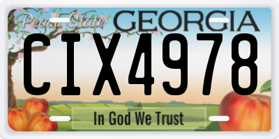 GA license plate CIX4978
