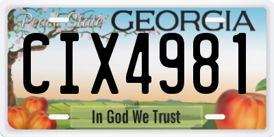 GA license plate CIX4981