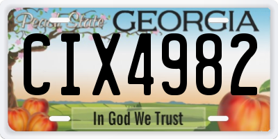 GA license plate CIX4982