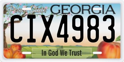 GA license plate CIX4983