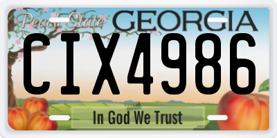 GA license plate CIX4986