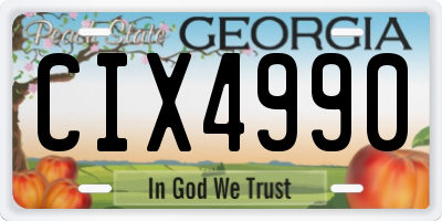 GA license plate CIX4990