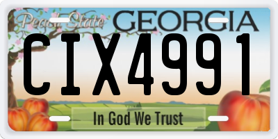 GA license plate CIX4991