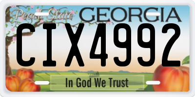 GA license plate CIX4992