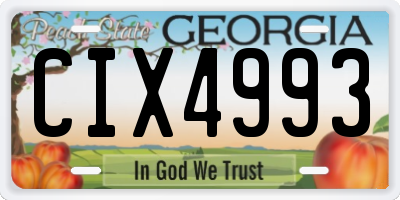 GA license plate CIX4993