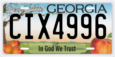 GA license plate CIX4996