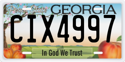 GA license plate CIX4997