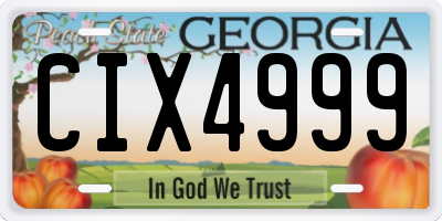 GA license plate CIX4999