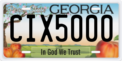 GA license plate CIX5000