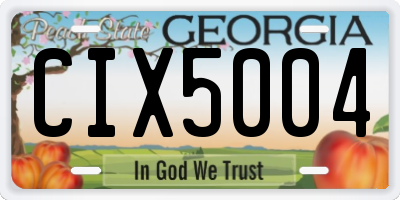 GA license plate CIX5004