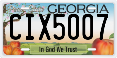 GA license plate CIX5007