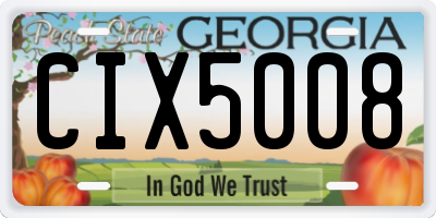GA license plate CIX5008