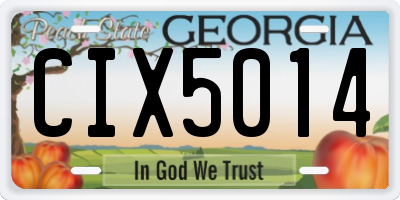 GA license plate CIX5014