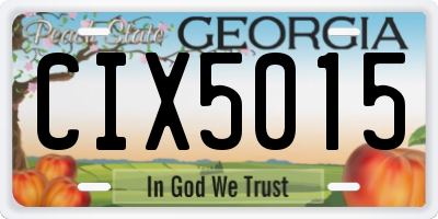 GA license plate CIX5015