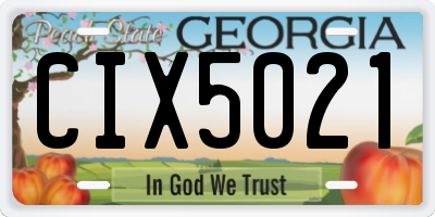 GA license plate CIX5021