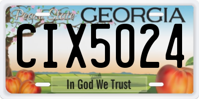 GA license plate CIX5024
