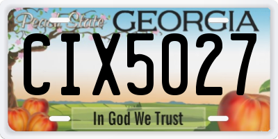 GA license plate CIX5027