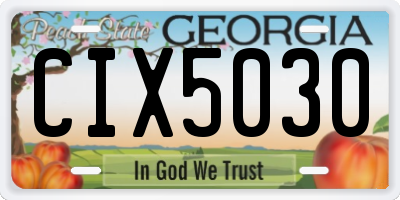 GA license plate CIX5030